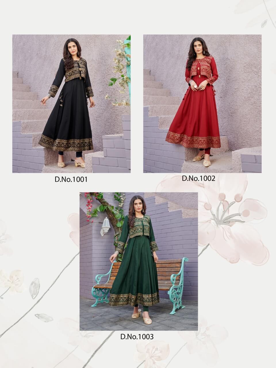 Super Duper Hit Latest Fancy Designer Ethnic Wear Long Heavy Rayon Kurtis Collection
